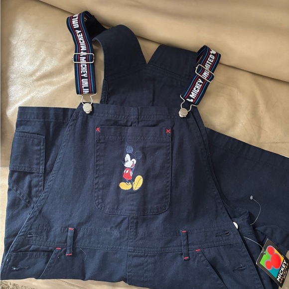 NWT 90’s Vintage Mickey Mouse Shortalls M Iconic Patriotic - Picture 1 of 9